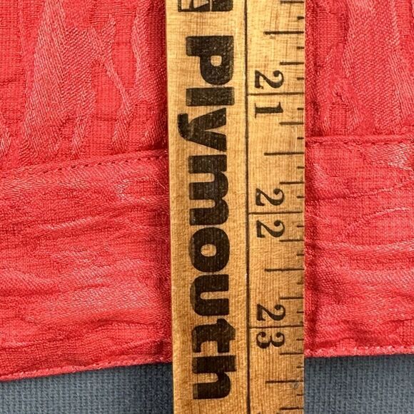 Chicos Short Jacket Size 1 Womens Medium Red Textured Button Front Lined Blazer - Picture 12 of 16